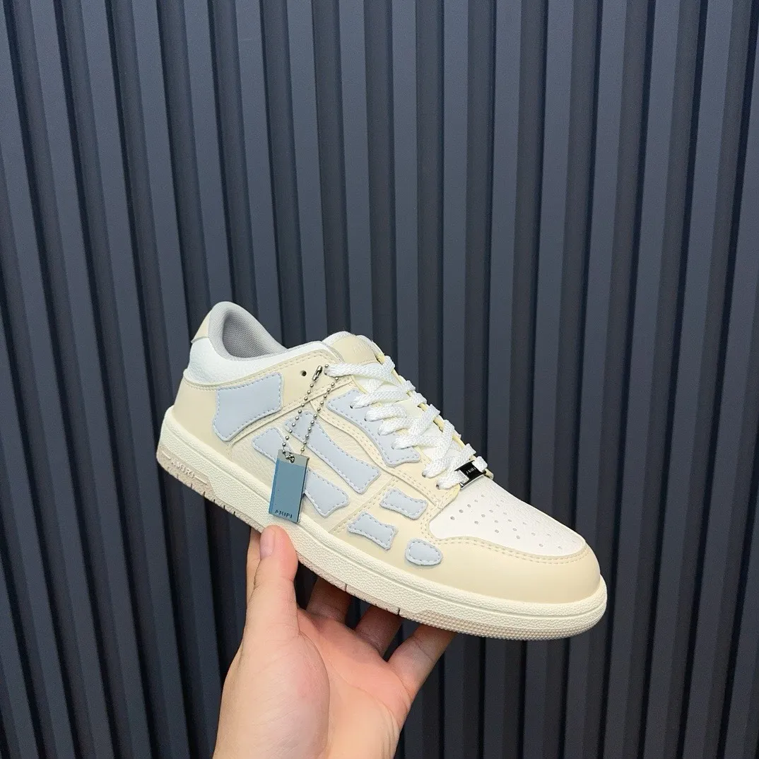 Men's men's shoes 💰600 AMIRI high street sneakers with bone sports shoes, toe layer cowhide upper, upper side bones, hand-stitched, good three-dimensional effect, customized metal LOGO, size 38-45 46